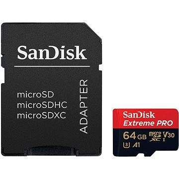 SanDisk MicroSDXC 64GB Extreme Pro A1 UHS-I (V30) U3 + SD adaptér