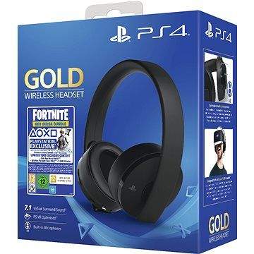 Sony PS4 Gold Wireless Headset Black + Fortnite