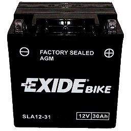 EXIDE BIKE Factory Sealed 30Ah, 12V, AGM12-31 (YIX30L-BS) 
