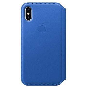 Apple iPhone X Kožené pouzdro Folio elektro modré