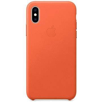 Apple iPhone XS Kožený kryt temně oranžový