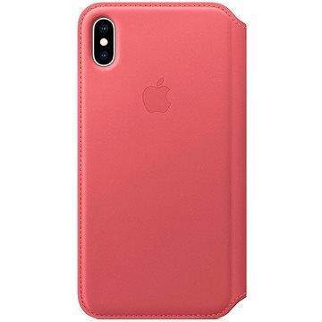 Apple iPhone XS Kožené pouzdro Folio pivoňkově růžové