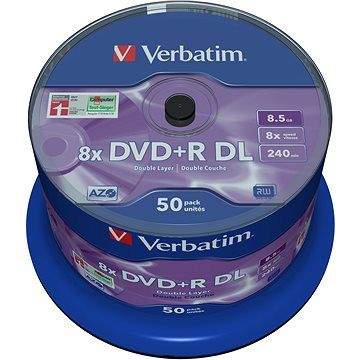 VERBATIM DVD+R DL AZO 8.5GB, 8x, spindle 50 ks