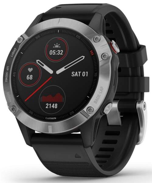 GPS hodinky Garmin fenix6 Glass černé/stříbrné (010-02158-00)