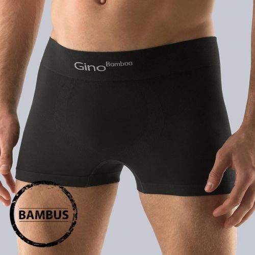 GINO Boxerky Bamboo krátká nohavička Black černá L/XL