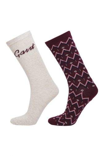 Gant Ponožky Gant D2. 2-Pack Fair Isle Gift Box 4960061-619-Gc-605-0 Červená