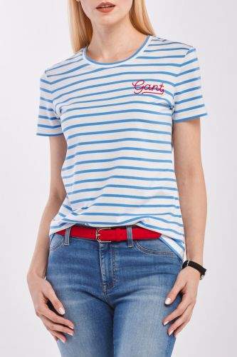 Gant Tričko Gant D1. Breton Stripe Ss T-Shirt 4203444-320-Gw-445-Xs Modrá Xs