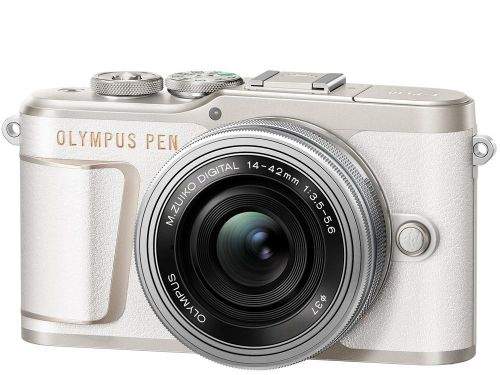 Olympus PEN E-PL10 bílý + Pancake Zoom Kit 14-42 mm stříbrný