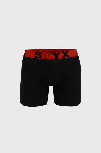 STYX Černé boxerky STYX s červenou gumou černá L