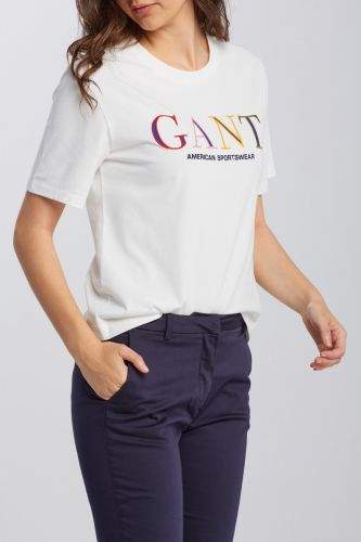 Gant Tričko Gant D1. Color Graphic Ss T-Shirt 4200421-620-Gw-113-Xs Bílá Xs
