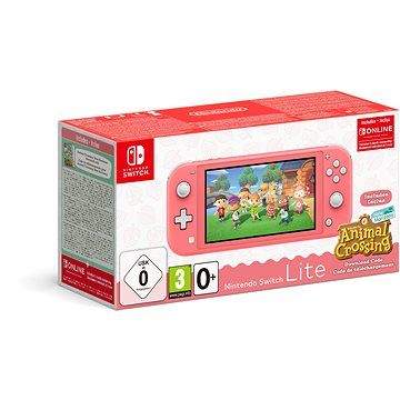 Nintendo Switch Lite - Coral + Animal Crossing + 3M NSO