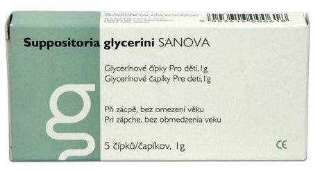Medindex, spol.s r.o. Suppositoria glycerini SANOVA Glycerínové čípky Pro děti 5 ks