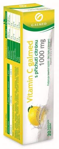GALMED A.S. Galmed Vitamin C 1000mg citrón 20 šumivých tablet