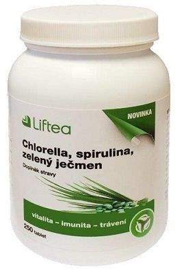 LIFTEC CZ s.r.o. Liftea Chlorella/Spirulina/Zelený ječmen 250 tablet