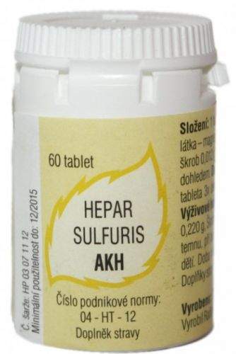 Akademie klasické homeopatie, spol. s r.o. AKH Hepar sulfuris 60 tablet