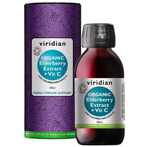 ForActiv.cz, s.r.o. Viridian Elderberry Extract + Vitamin C 100ml Organic