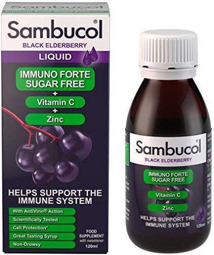 Nature Road s.r.o. Sambucol Immuno Forte Sirup bez cukru + vitamin C + zinek 120ml