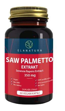 Elanatura s.r.o. Elanatura Saw Palmetto extrakt 350mg (Serenoa repens), 60 vegan kapslí