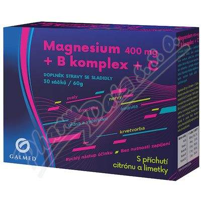 GALMED A.S. Galmed Magnesium 400 mg + B komplex + C 30 sáčků