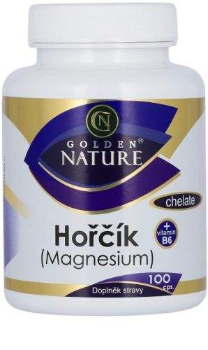 Grizly (CALBUCO s.r.o.) Golden Nature Magnesium (Hořčík) Chelate + Vitamin B6 100 tablet
