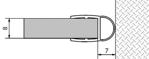 POLYSAN VITRA LINE (FONTE) těsnění mezi sklo a stěnu, 2000mm, na sklo 8mm 307A-08
