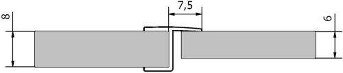 POLYSAN VITRA LINE těsnění mezi skla (praporek) 2000mm, na sklo 8mm 309B5-08