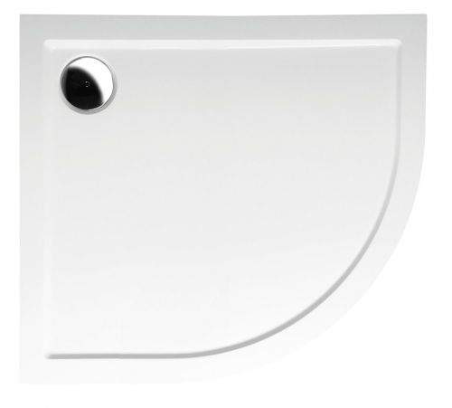 POLYSAN RENA L sprchová vanička z litého mramoru, čtvrtkruh 90x80x4cm, R550, levá, bílá 72890