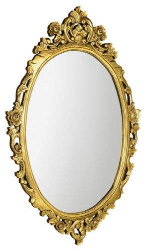 SAPHO DESNA oválné zrcadlo v rámu, 80x100cm, zlatá IN352