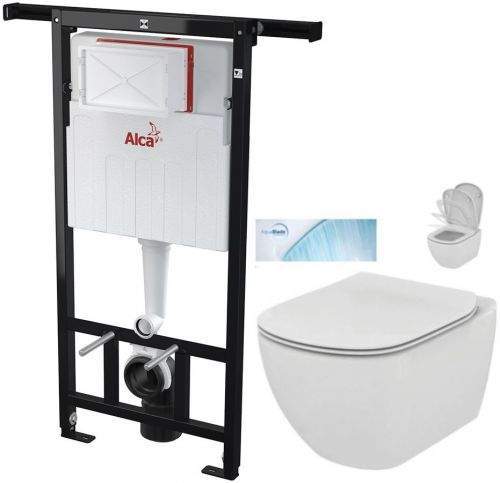 AKCE/SET/ALCAPLAST ALCAPLAST Jádromodul předstěnový instalační systém bez tlačítka + WC Ideal Standard Tesi se sedátkem SoftClose, AquaBlade AM102/1120 X TE1