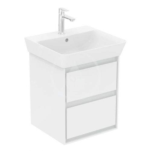 IDEAL STANDARD Connect Air Skříňka pod umyvadlo CUBE 500 mm, lesklý bílý/matný světle šedý lak E1608KN