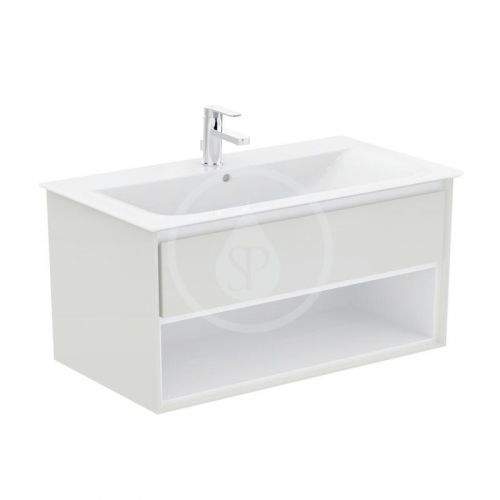 IDEAL STANDARD Connect Air Skříňka pod umyvadlo 1000x440x517 mm, lesklá světlá šedá/bílá mat E0828EQ