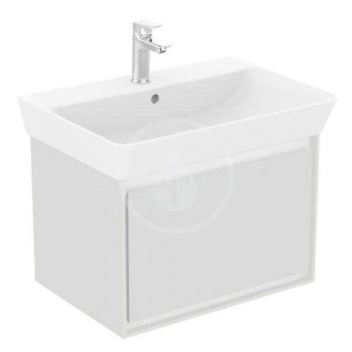 IDEAL STANDARD Connect Air Skříňka pod umyvadlo Cube 650 mm, 580x409x400 mm, lesklá světlá šedá/bílá mat E0847EQ