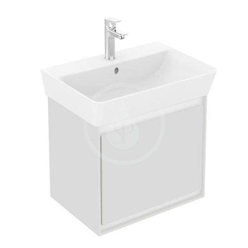 IDEAL STANDARD Connect Air Skříňka pod umyvadlo Cube 500 mm, lesklá světle šedá/matný bílý lak E0842EQ
