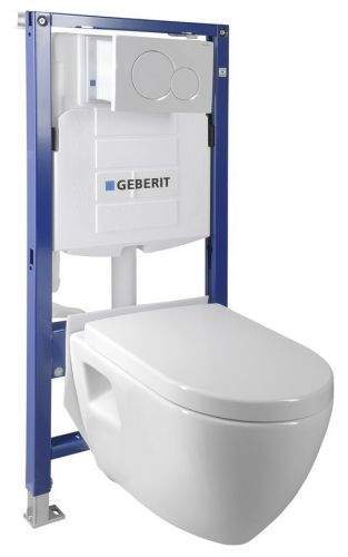 AQUALINE WC SADA závěsné WC Nera s nádržkou a tlačítkem Geberit, do sádrokartonu WC-SADA-16