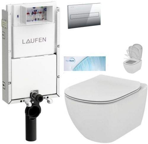 AKCE/SET/LAUFEN LAUFEN Podomít. systém LIS TW1 SET s chromovým tlačítkem + WC Ideal Standard Tesi se sedátkem SoftClose, AquaBlade H8946630000001CR TE1