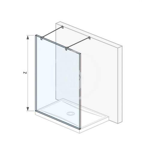 Pure Skleněná stěna pevná 120 cm pro sprchovou vaničku 120x80 cm a 120x90 cm, s úpravou Jika Perla Glass, 1200mm x 2000mm x 2000mm H2674200026681