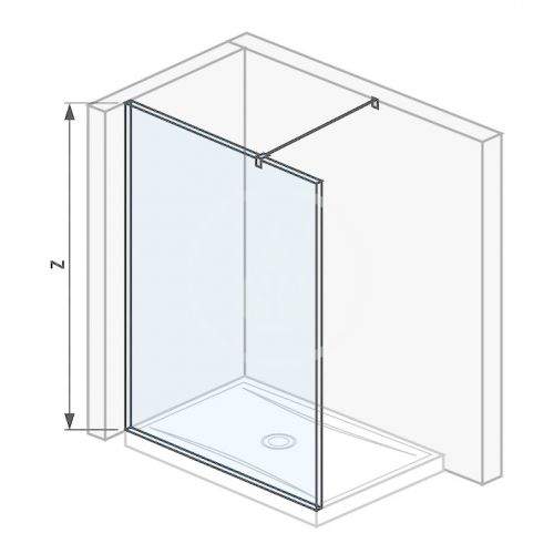 Pure Skleněná stěna boční 140 cm pro sprchovou vaničku 140x80 cm a 140x90 cm, s úpravou Jika Perla Glass, 1400mm x 200mm x 2000mm H2674250026681