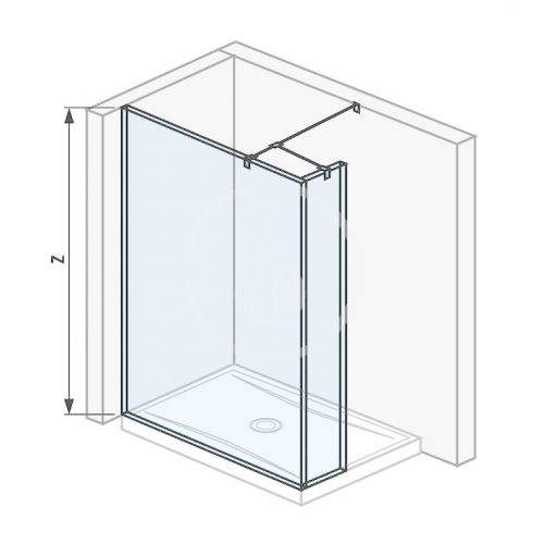 Pure Skleněná stěna boční 130 cm pro sprchovou vaničku 130x80 cm a 130x90 cm, s úpravou Jika Perla Glass, 1300mm x 200mm x 2000mm H2674270026681