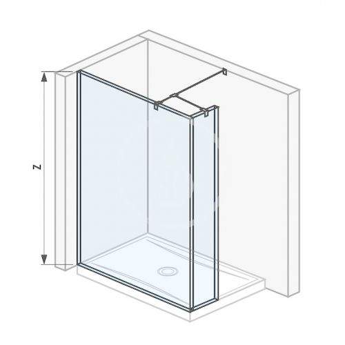 Pure Skleněná stěna boční 140 cm pro sprchovou vaničku 140x80 cm a 140x90 cm, s úpravou Jika Perla Glass, 1400mm x 200mm x 2000mm H2674280026681