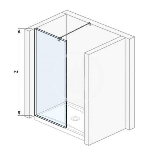 Pure Skleněná stěna boční 79,5 cm pro sprchovou vaničku 140x80 cm a 140x90 cm s úpravou Jika Perla Glass, 800mm x 200mm x 2000mm H2684200026681