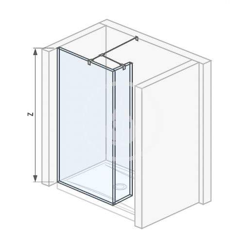 Pure Skleněná stěna boční 68 cm pro sprchovou vaničku 120x80 cm, 120x90 cm, 130x80 cm a 130x90 cm s úpravou Jika Perla Glass, 700mm x 200mm x 2000mm H2684210026681
