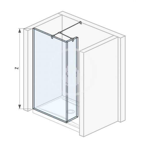 Pure Skleněná stěna boční 79,5 cm pro sprchovou vaničku 140x80 cm a 140x90 cm s úpravou Jika Perla Glass, 800mm x 200mm x 2000mm H2684220026681