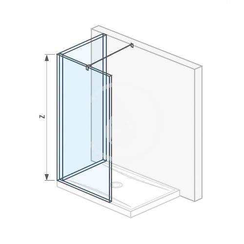 Pure Skleněná stěna L 120x80 cm pro sprchovou vaničku 120x80 cm, s úpravou Jika Perla Glass, 1200mm x 200mm x 2000mm H2694210026681