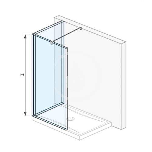 Pure Skleněná stěna L 120x90 cm pro sprchovou vaničku 120x90 cm, s úpravou Jika Perla Glass, 1200mm x 200mm x 2000mm H2694220026681