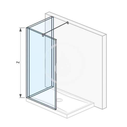 Pure Skleněná stěna L 130x80 cm pro sprchovou vaničku 130x80 cm, s úpravou Jika Perla Glass, 1300mm x 200mm x 2000mm H2694230026681