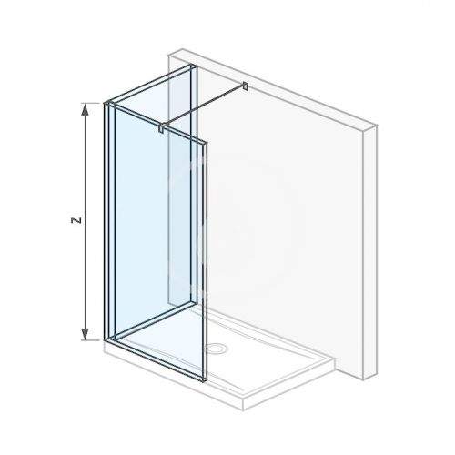 Pure Skleněná stěna L 140x80 cm pro sprchovou vaničku 140x80 cm, s úpravou Jika Perla Glass, 1400mm x 200mm x 2000mm H2694250026681