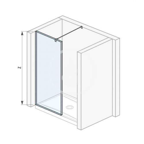 Pure Skleněná stěna boční 880 mm pro sprchovou vaničku 90x90 cm s úpravou Jika Perla Glass, 900mm x 200mm x 2000mm H2694270026681
