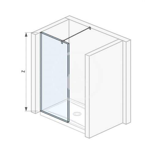 Pure Skleněná stěna boční 980 mm pro sprchovou vaničku 100x80 cm s úpravou Jika Perla Glass, 1000mm x 200mm x 2000mm H2694280026681