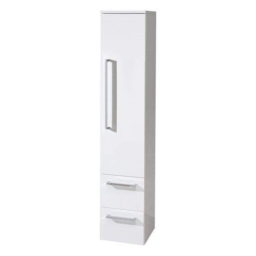 MEREO Bino koupelnová skříňka vysoká, závěsná bez nožiček, pravá, bílá/bílá CN668