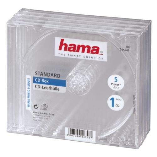 Hama spol s r.o. Hama CD BOX náhradní obal, 5ks/bal, transparentní